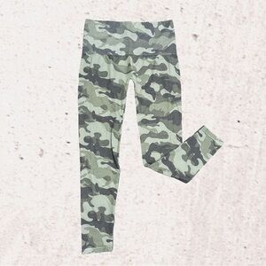 M. Rena Green and Gray Camouflage Leggings